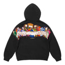 Supreme Last Supper Embroidered Zip Up Hooded Sweater Black