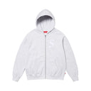 Supreme S Logo Zip Up Hooded Sweatshirt Ash Grey