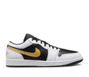 Air Jordan 1 Low White Black Metallic Gold Swoosh