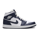 Air Jordan 1 Mid White Metallic Gold Obsidian
