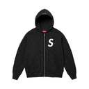 Supreme S Logo Zip Up Hooded Sweatshirt Black