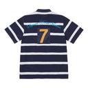 Supreme Cursive Polo Navy Stripe
