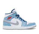 Air Jordan 1 Mid French Blue Fire Red