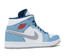 Air Jordan 1 Mid French Blue Fire Red