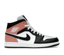 Air Jordan 1 Mid White Rust Pink Black