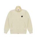 Comme des Garçons Play Big Black Heart Zip Up Sweatshirt Ivory
