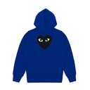 Comme des Garçons Play Big Black Heart Zip Up Hoodie Navy