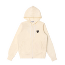 Comme des Garçons Play Big Black Heart Zip Up Hoodie Ivory