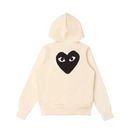 Comme des Garçons Play Big Black Heart Zip Up Hoodie Ivory