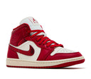 Air Jordan 1 Mid SE Red Cracked Leather (W)