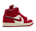 Air Jordan 1 Mid SE Red Cracked Leather (W)