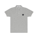 Comme des Garçons Play Polo Shirt Black Heart Emblem Grey