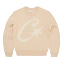 Corteiz C Star Mohair Knit Sweater Cream